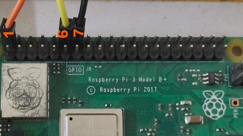 Connection details for LED blinking device driver using Raspberry Pi.